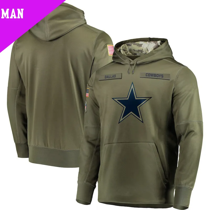 Men's new orleans saints 2018 olive salute to service pullover hoodie best sale